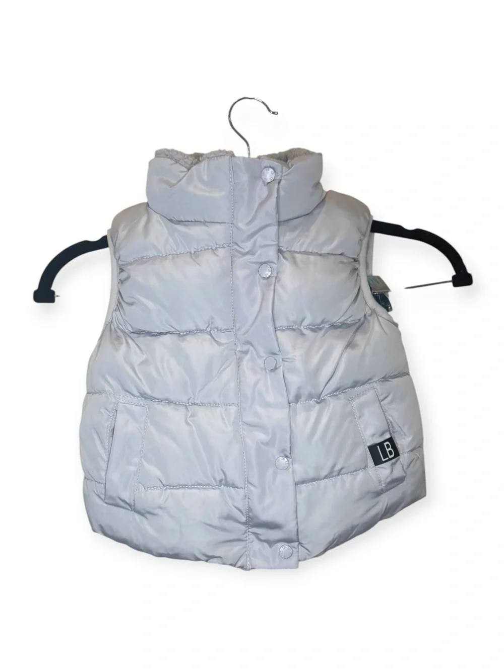 18-24 month Little Bipsy puffer vest light grey fleece lined